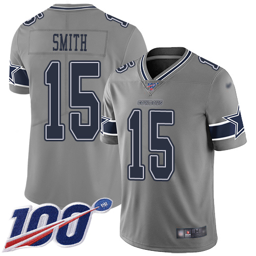 Men Dallas Cowboys Limited Gray Devin Smith #15 100th Season Inverted Legend NFL Jersey->dallas cowboys->NFL Jersey